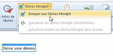 L'envoi aux Tâches Mindjet